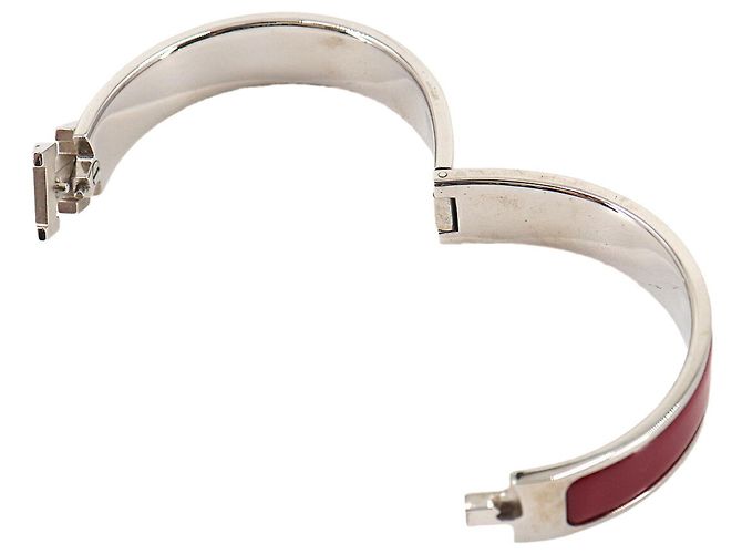 Brazalete Hermès Clic H PM en rojo y plata Roja - vista 5