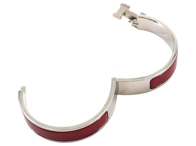 Brazalete Hermès Clic H PM en rojo y plata Roja - vista 6