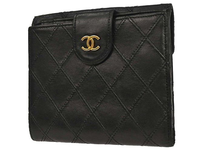 Chanel Envelope Gusset Chevron Lambskin Long Nero - vista 2