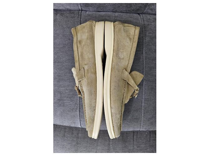 Mocassini Loro Piana Summer Walk in camoscio beige - vista 5