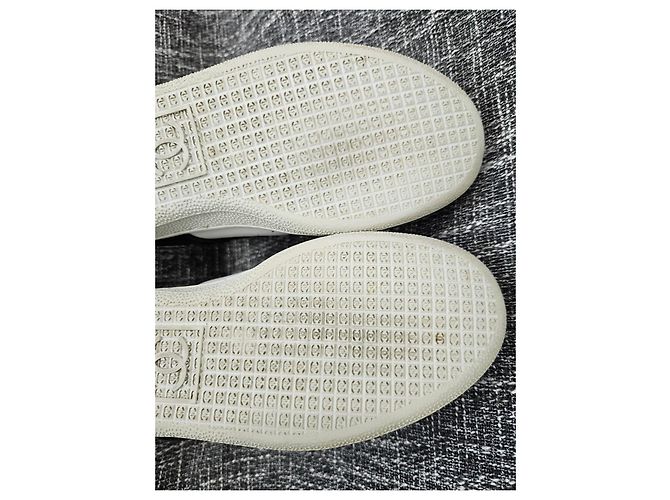 Sneakers alte Chanel in pelle bianca e nera Nero Bianco - vista 14