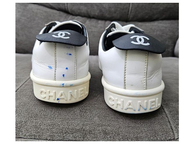 Sneakers Chanel in pelle bianca Bianco - vista 8