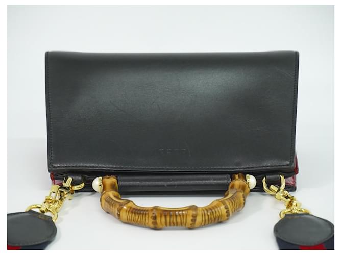 Gucci Nymphaea Top Handle Leather Small Nero - vista 7