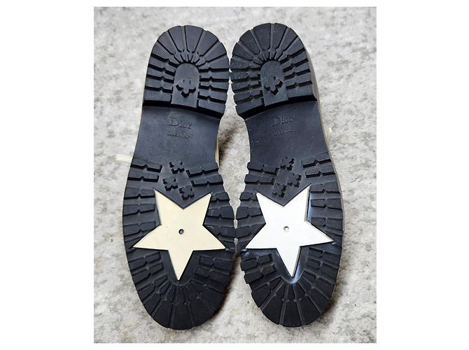 Scarpe Derby stringate in pelle verniciata bianca Christian Dior Bianco - vista 14