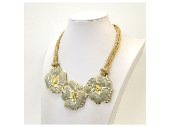 Autre Marque Collana Monet "Garland" Beige D'oro Verde - vista 7