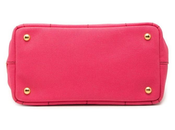 Mini borsa Prada in Canapa con placca logo triangolare Rosa - vista 3