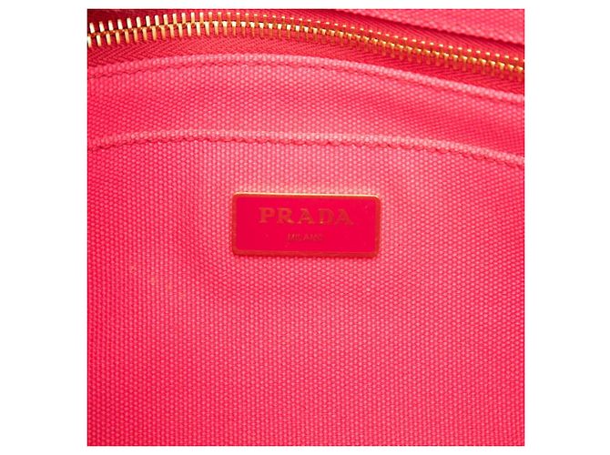 Mini borsa Prada in Canapa con placca logo triangolare Rosa - vista 5