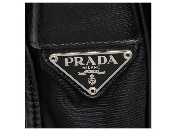 Borsa a tracolla Prada con placca logo triangolare Nero - vista 13