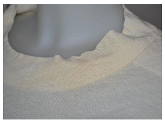 Maglietta a maniche lunghe a righe Miu Miu Beige Grigio - vista 2