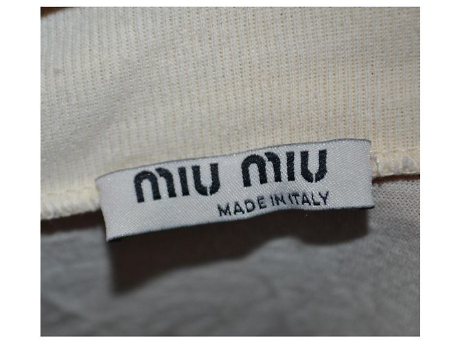 Maglietta a maniche lunghe a righe Miu Miu Beige Grigio - vista 6