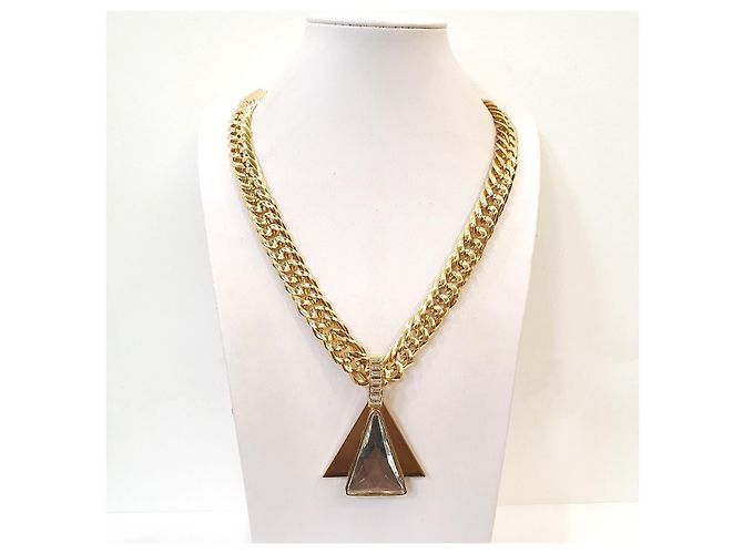 Autre Marque Collana a catena chunky tono oro con pendente in cristallo Joan Collins Collection D'oro - vista 5