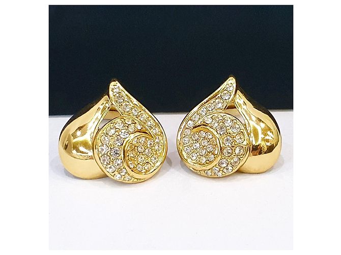 Orecchini a clip Givenchy in cristallo e placcati oro 18kt a forma di cuore D'oro - vista 2