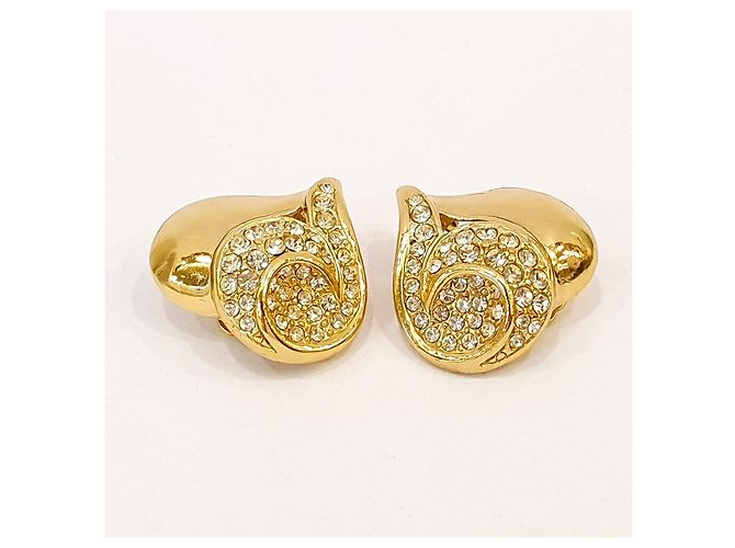 Orecchini a clip Givenchy in cristallo e placcati oro 18kt a forma di cuore D'oro - vista 5