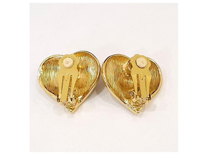Orecchini a clip Givenchy in cristallo e placcati oro 18kt a forma di cuore D'oro - vista 7