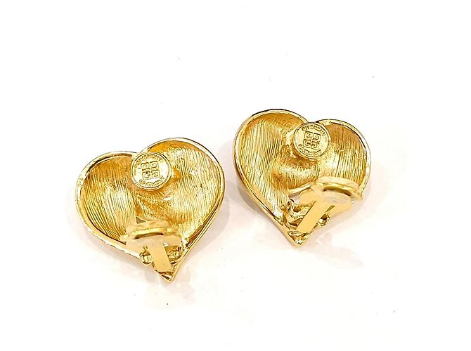 Orecchini a clip Givenchy in cristallo e placcati oro 18kt a forma di cuore D'oro - vista 8