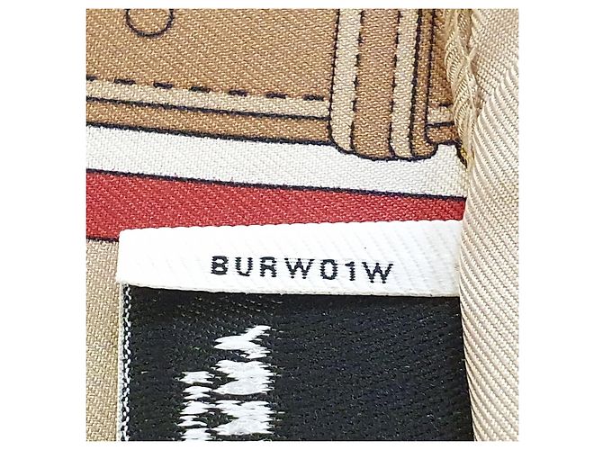 Burberry Seidentuch Braun Schwarz Weiß Rot Beige - Ansicht 11