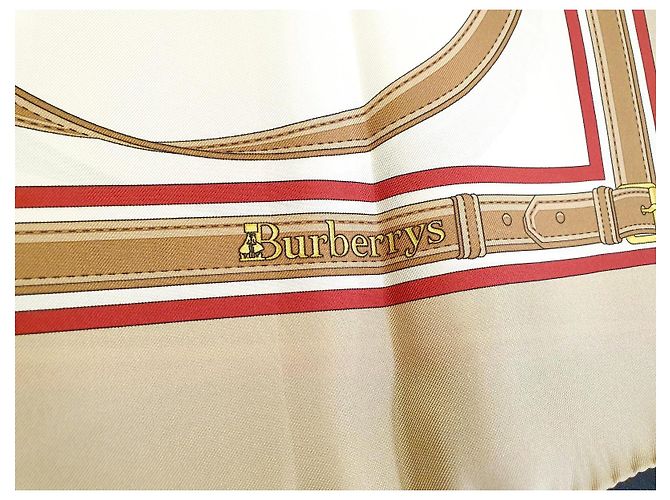 Burberry Seidentuch Braun Schwarz Weiß Rot Beige - Ansicht 9