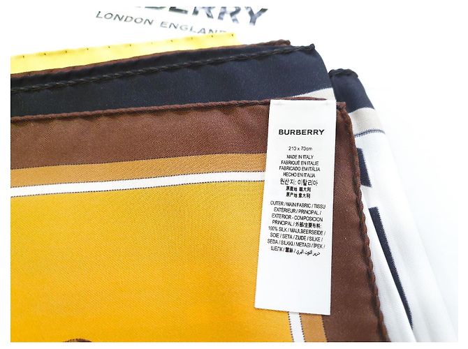 Burberry Seidentuch Braun Schwarz Weiß Beige Golden Orange Leopardenprint - Ansicht 10