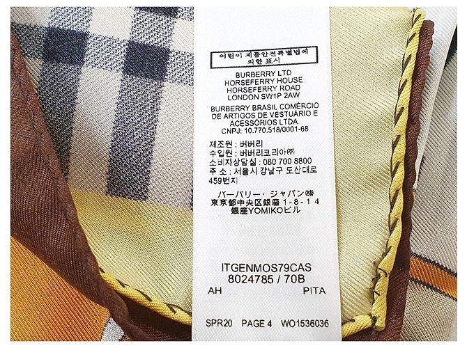 Burberry Seidentuch Braun Schwarz Weiß Beige Golden Orange Leopardenprint - Ansicht 9
