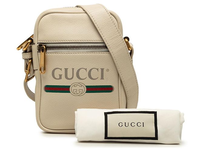 Borsa a tracolla Gucci Logo Print Bianco - vista 7