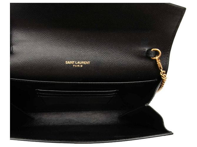 Borsa a tracolla Saint Laurent Cassandra con logo YSL e catena Nero - vista 4