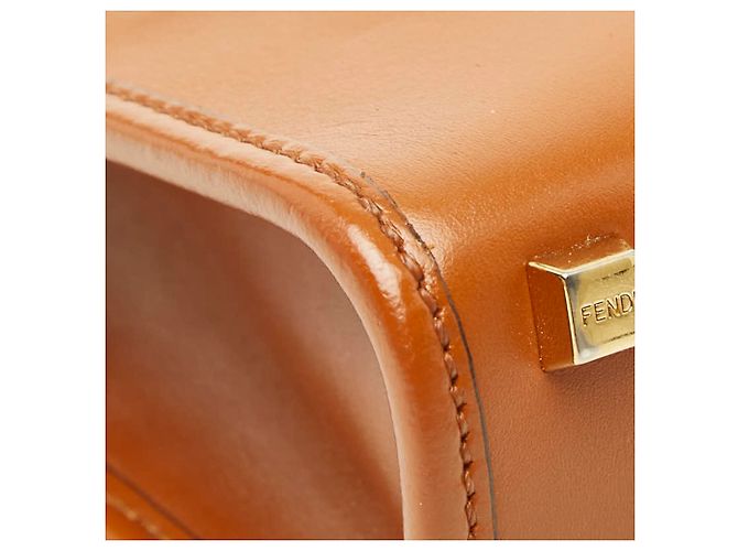 Borsa a mano Mini Sunshine Shopper Fendi in pelle marrone - vista 5