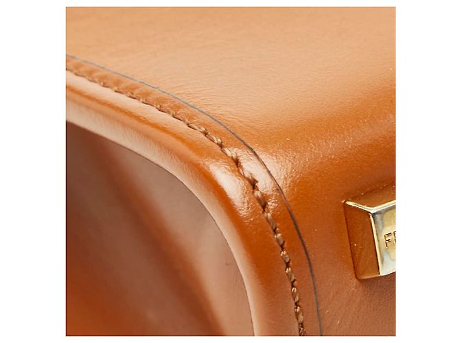Borsa a mano Mini Sunshine Shopper Fendi in pelle marrone - vista 7