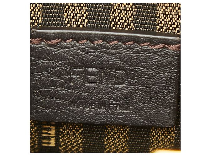 Borsa a mano Mini Sunshine Shopper Fendi in pelle marrone - vista 9