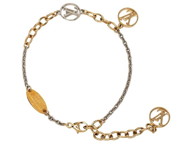 Bracciale a catena Louis Vuitton Logomania Argento D'oro - vista 2