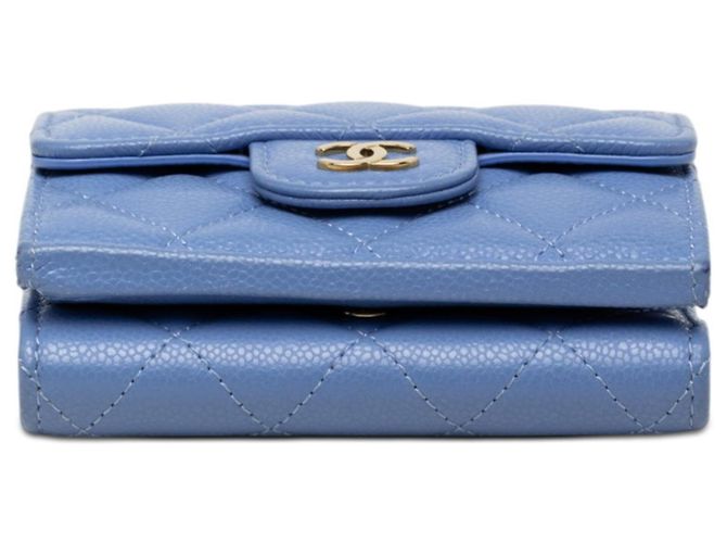 Cartera tri-fold Chanel Coco Mark Matelassé Azul - vista 3