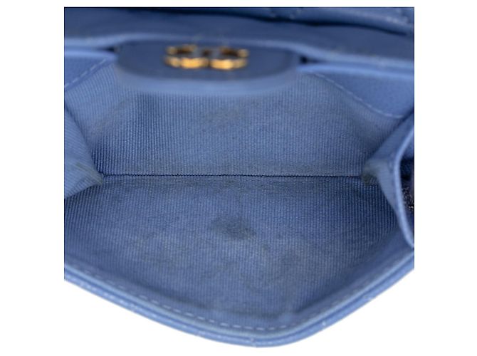 Cartera tri-fold Chanel Coco Mark Matelassé Azul - vista 5
