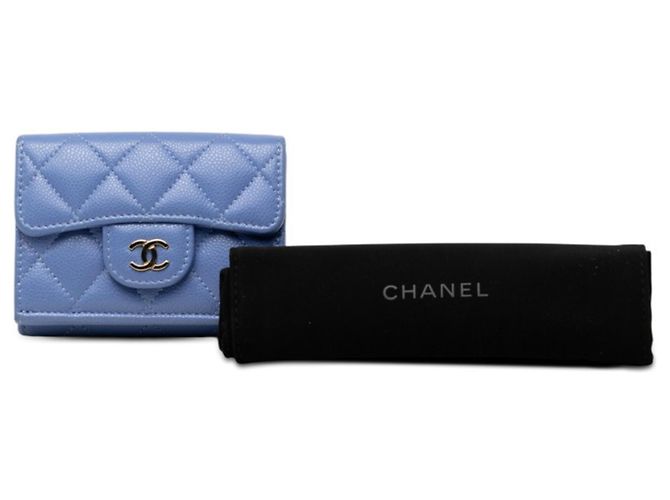 Cartera tri-fold Chanel Coco Mark Matelassé Azul - vista 7