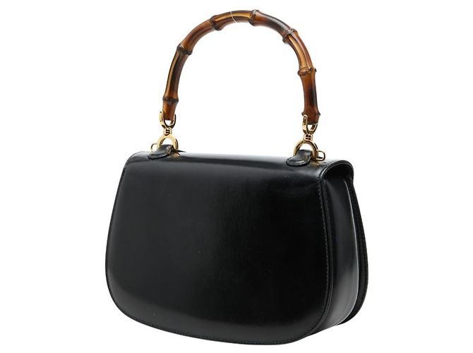 Borsa a mano e a tracolla Gucci Bamboo Nero - vista 2