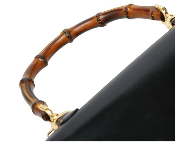 Borsa a mano e a tracolla Gucci Bamboo Nero - vista 8