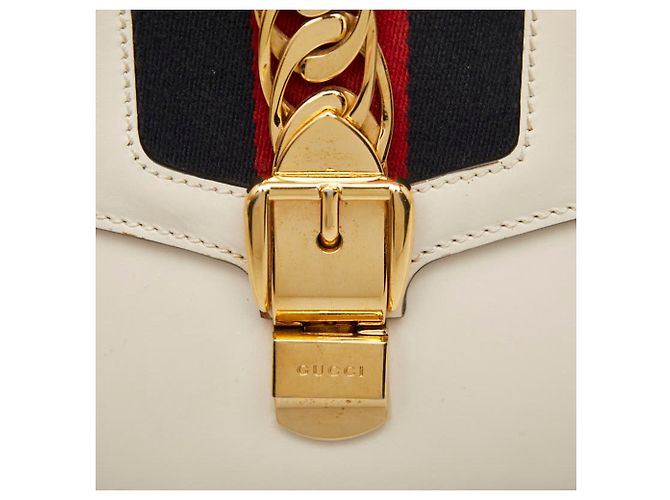 Borsa a mano Gucci Sherry Line Sylvie Bianco Crudo - vista 8