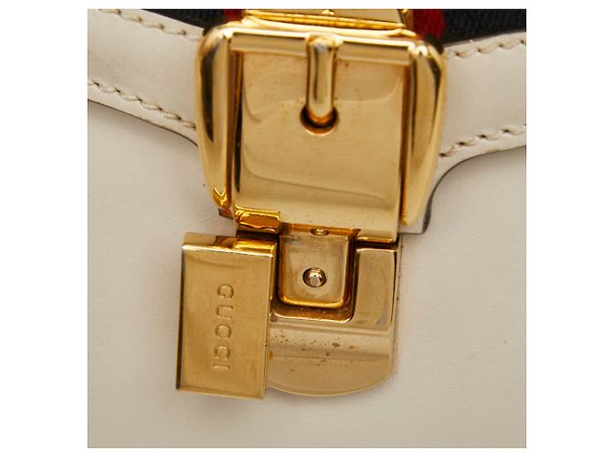 Borsa a mano Gucci Sherry Line Sylvie Bianco Crudo - vista 9