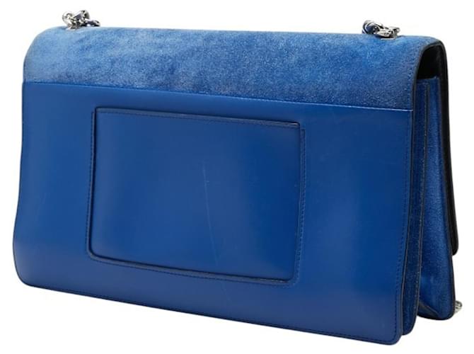 Céline Borsa a spalla Celine Logo Chain Blu - vista 2