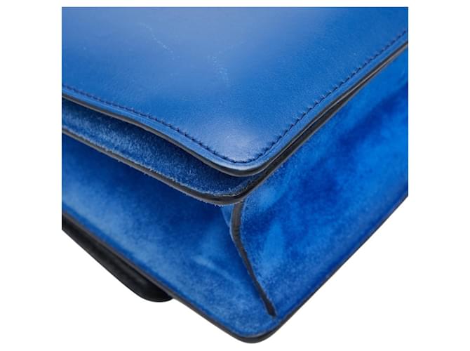 Céline Borsa a spalla Celine Logo Chain Blu - vista 7