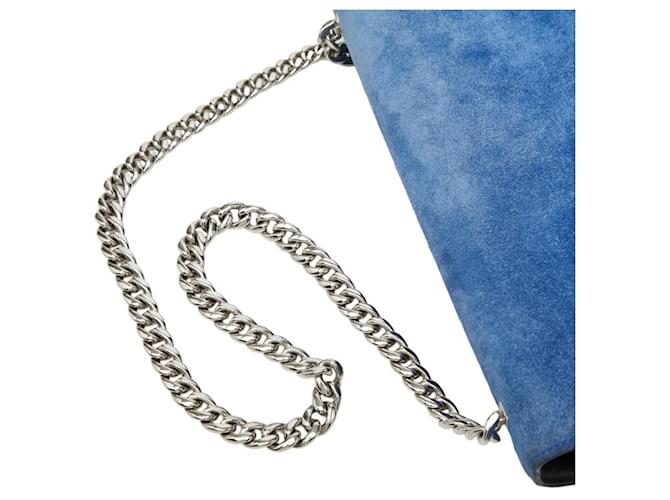 Céline Borsa a spalla Celine Logo Chain Blu - vista 8