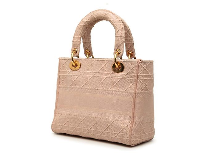 Borsa a mano media Christian Dior Dior Cannage Lady D-Lite Rosa - vista 2