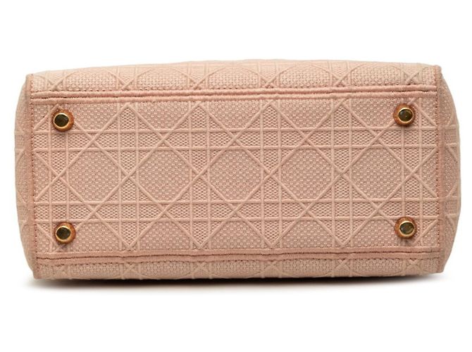 Borsa a mano media Christian Dior Dior Cannage Lady D-Lite Rosa - vista 3
