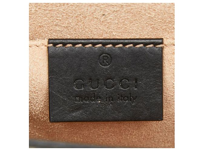 Padlock Borsa a tracolla Gucci GG Supreme con catena e lucchetto Nero D'oro - vista 13