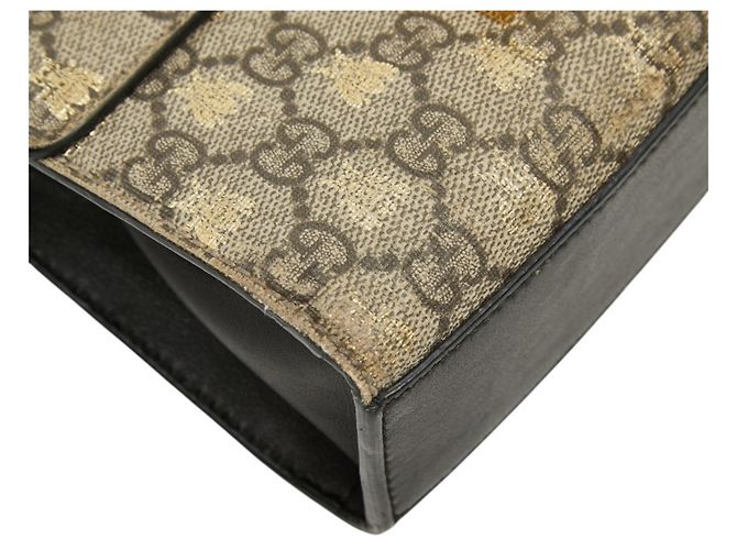 Padlock Borsa a tracolla Gucci GG Supreme con catena e lucchetto Nero D'oro - vista 5