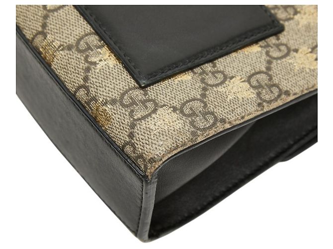 Padlock Borsa a tracolla Gucci GG Supreme con catena e lucchetto Nero D'oro - vista 6