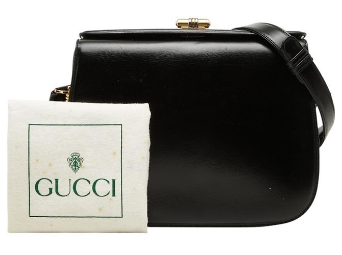Borsa a tracolla in pelle nera Gucci Nero - vista 13