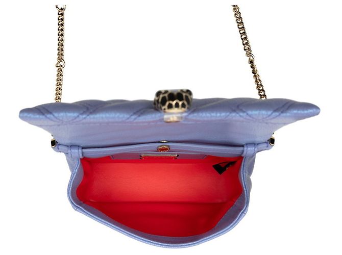 Bulgari Borsa a tracolla Bvlgari Serpenti Cabochon in pelle viola Porpora - vista 4