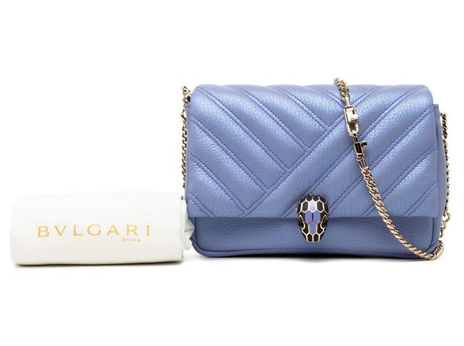 Bulgari Borsa a tracolla Bvlgari Serpenti Cabochon in pelle viola Porpora - vista 6