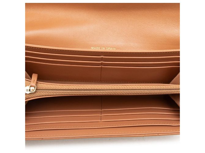 Cartera larga de piel de cordero marrón de Chanel Castaño - vista 4