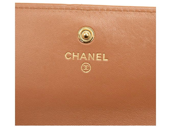 Cartera larga de piel de cordero marrón de Chanel Castaño - vista 6