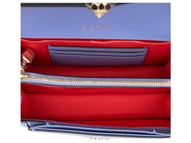 Bulgari Borsa a tracolla e spalla con catena Bvlgari Serpenti Forever Porpora - vista 4
